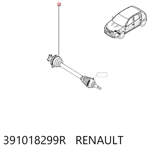 Левая полуось 391018299R Renault (RVI)