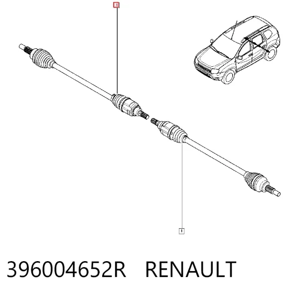 Задняя полуось 396004652R Renault (RVI)