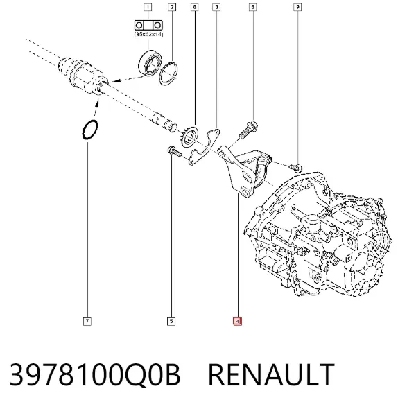 Опора подвесного подшипника передней полуоси 3978100Q0B Renault (RVI)