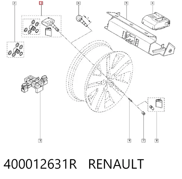Датчик давления в шинах 400012631R Renault (RVI)