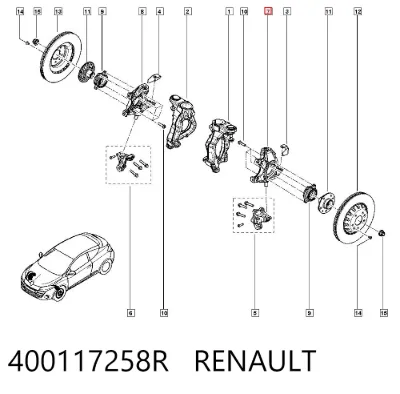 Цапфа (поворотный кулак) передний левый RENAULT 400117258R