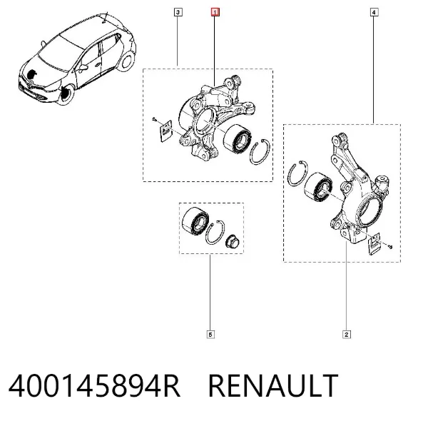 Цапфа передняя правая 400145894R Renault (RVI)