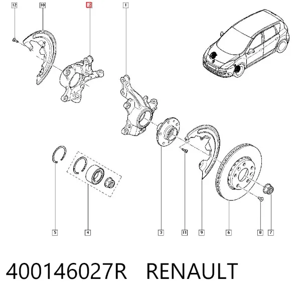 Цапфа передняя правая 400146027R Renault (RVI)