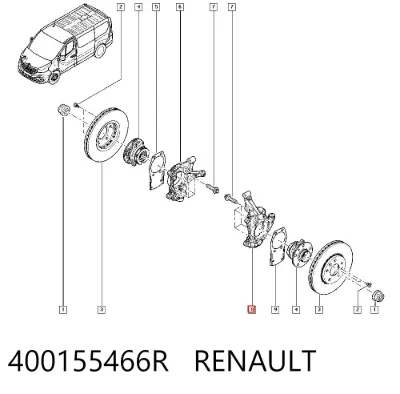 Цапфа (поворотный кулак) передний левый RENAULT 400155466R