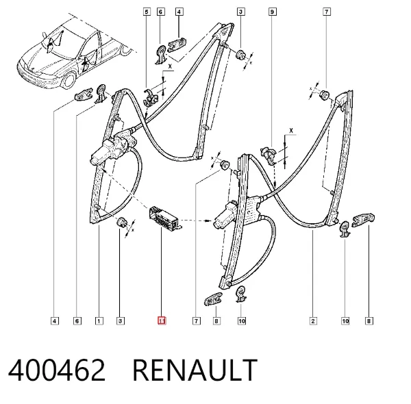 Стеклоподъемник передней левой двери 400462 Renault (RVI)