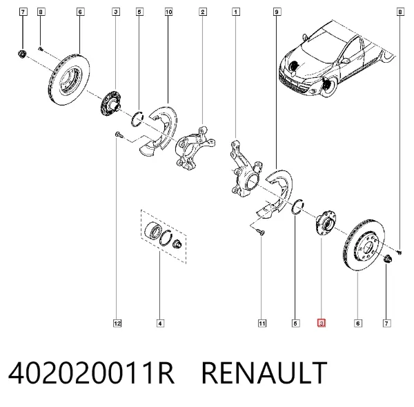 Передняя ступица 402020011R Renault (RVI)