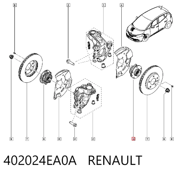 Передняя ступица 402024EA0A Renault (RVI)