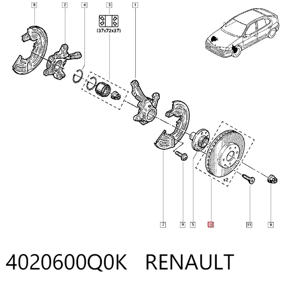 Передние тормозные диски 4020600Q0K Renault (RVI)