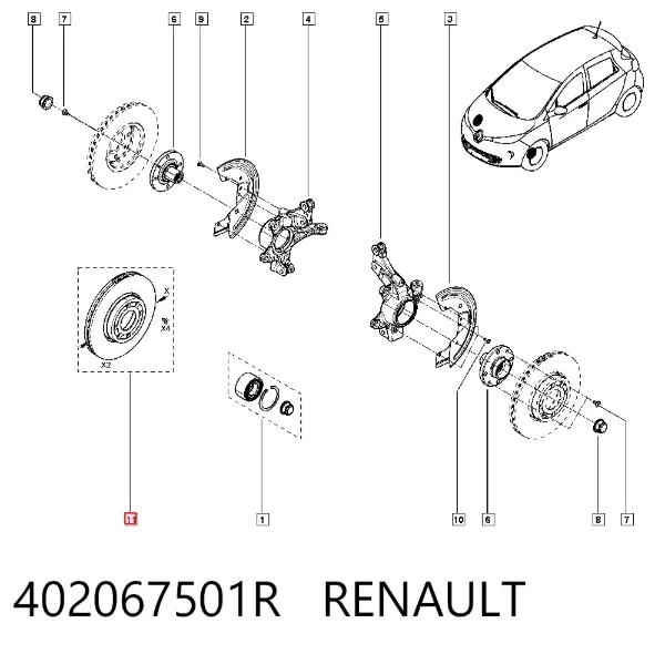 Передние тормозные диски 402067501R Renault (RVI)