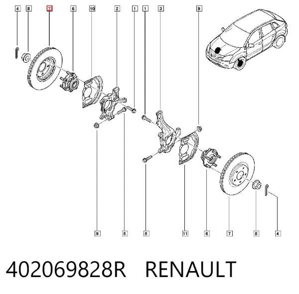 Передние тормозные диски 402069828R Renault (RVI)