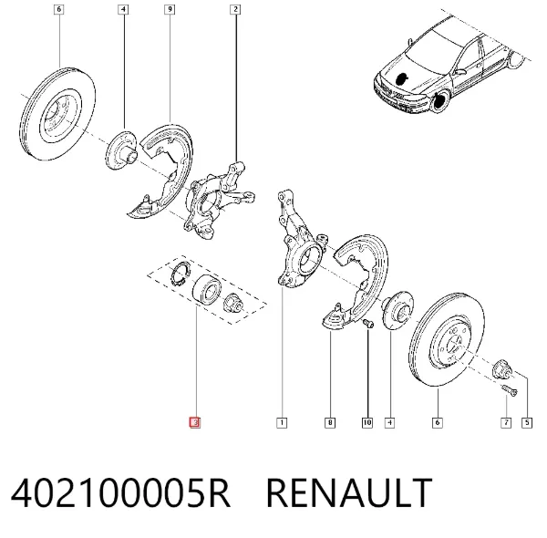 Подшипник ступицы 402100005R Renault (RVI)