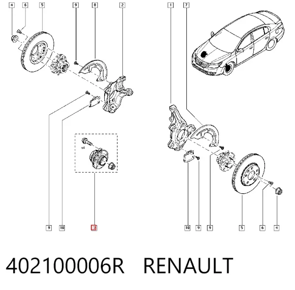 Передняя ступица 402100006R Renault (RVI)