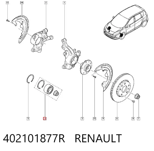 Подшипник ступицы 402101877R Renault (RVI)