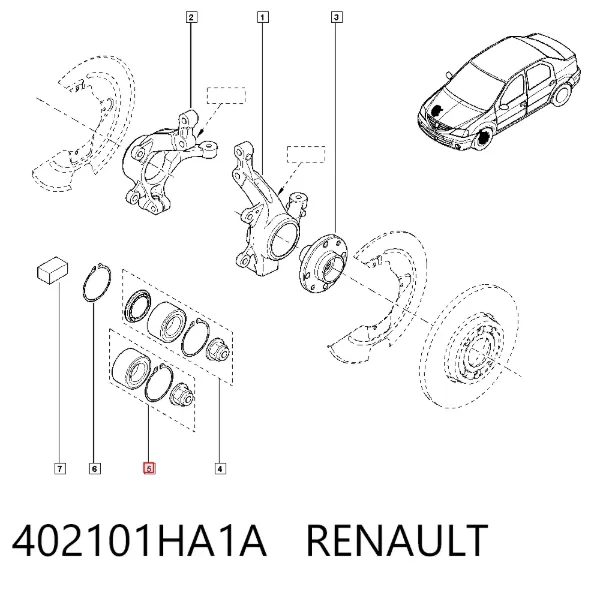 Подшипник ступицы 402101HA1A Renault (RVI)