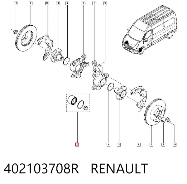 Подшипник ступицы 402103708R Renault (RVI)