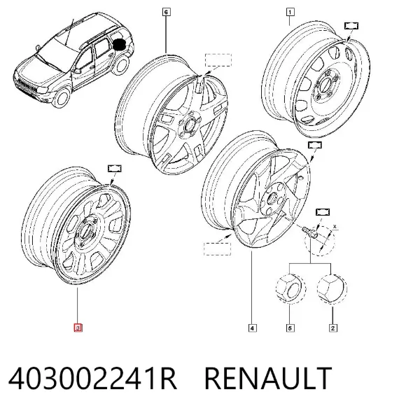 Диски колесные стальные (штампованные) 403002241R Renault (RVI)