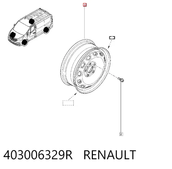 Диски колесные стальные (штампованные) 403006329R Renault (RVI)