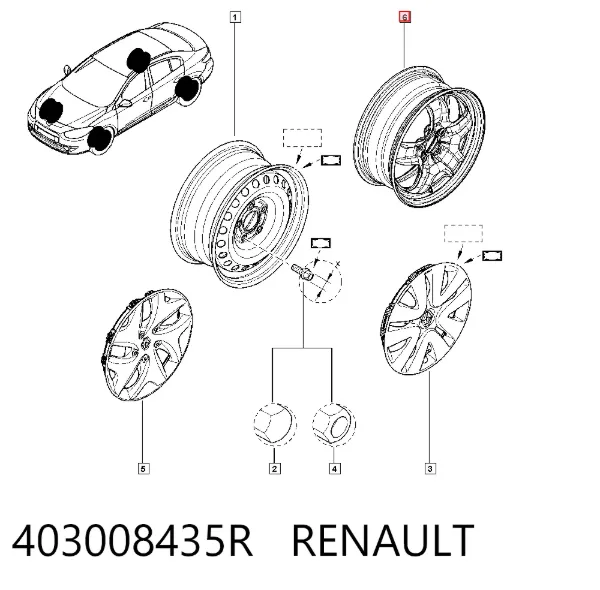 Диски колесные стальные (штампованные) 403008435R Renault (RVI)