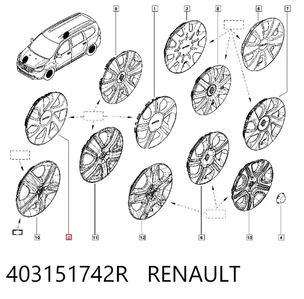 Колпаки 403151742R Renault (RVI)