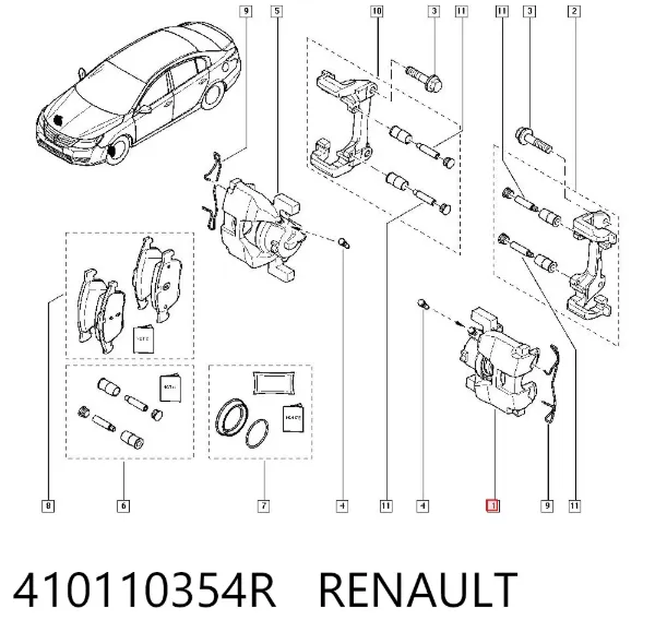 Суппорт тормозной передний левый 410110354R Renault (RVI)