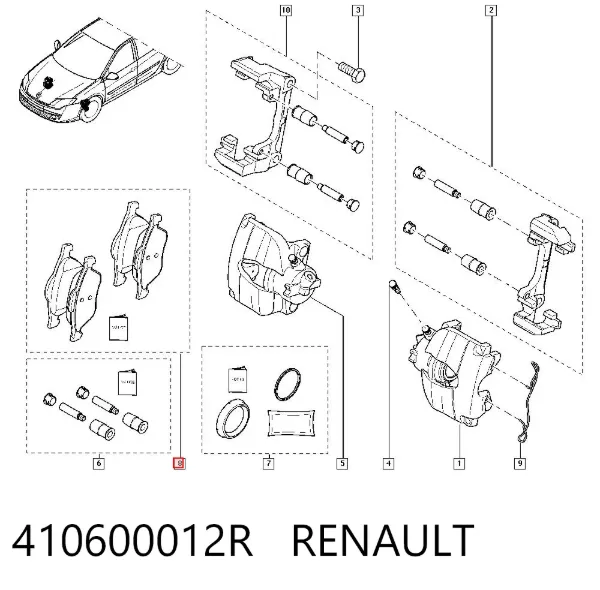 Передние тормозные колодки 410600012R Renault (RVI)