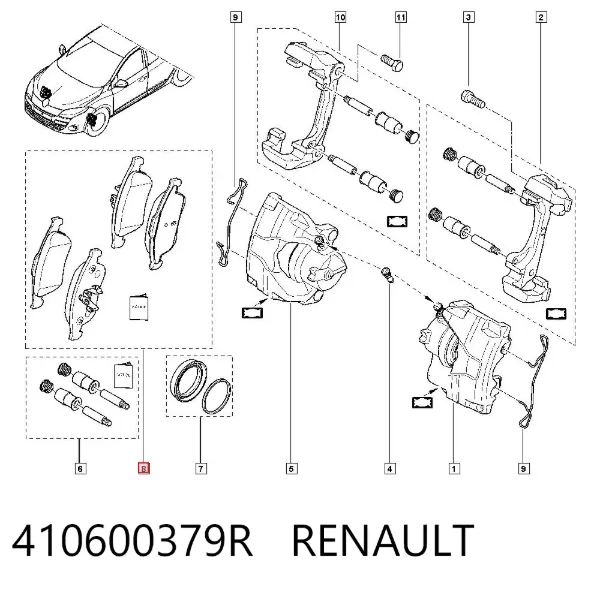 Передние тормозные колодки 410600379R Renault (RVI)