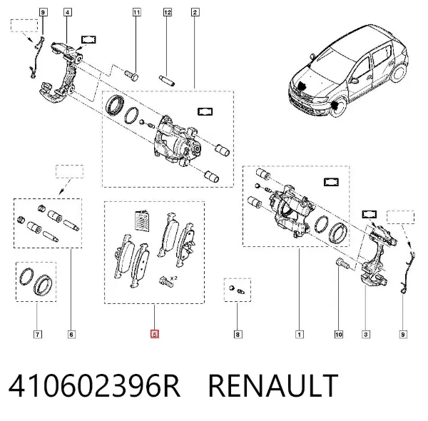 Передние тормозные колодки 410602396R Renault (RVI)