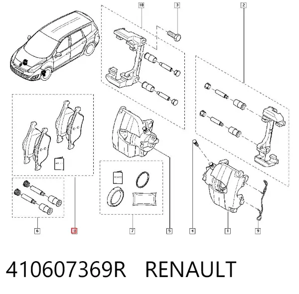 Передние тормозные колодки 410607369R Renault (RVI)