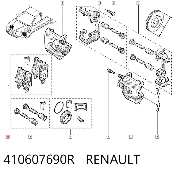 Передние тормозные колодки 410607690R Renault (RVI)