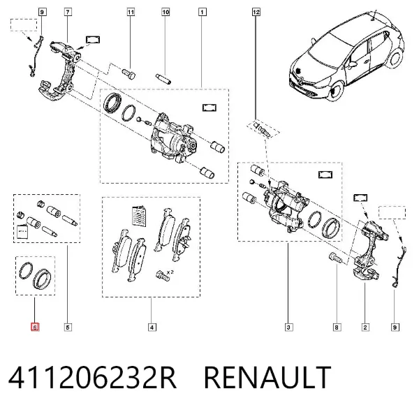 Передние тормозные колодки 411206232R Renault (RVI)