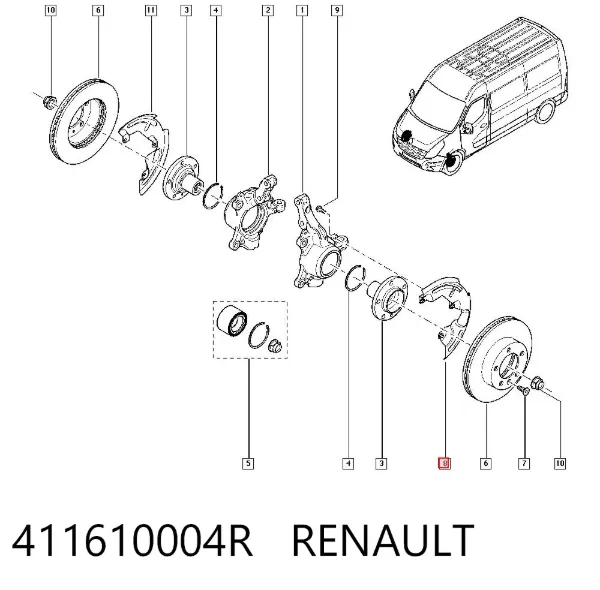 Защита тормозного диска переднего 411610004R Renault (RVI)