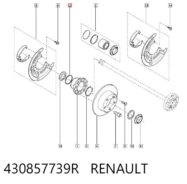 Сальник задней ступицы внутренний 430857739R Renault (RVI)