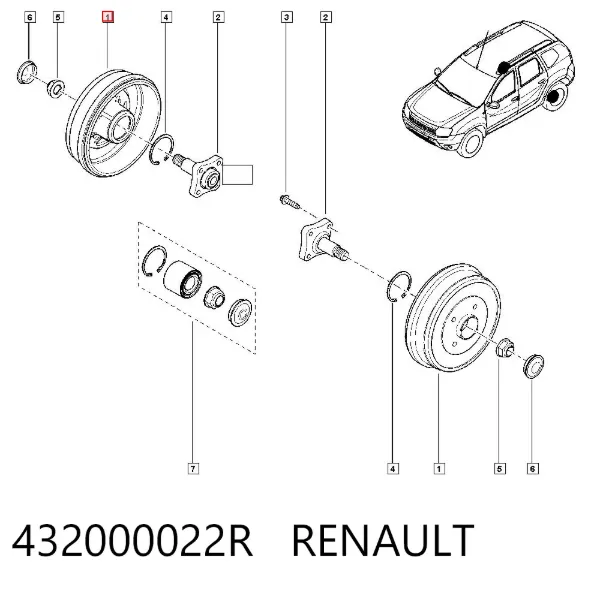 Тормозной барабан 432000022R Renault (RVI)