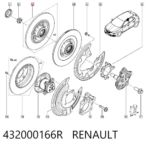 Тормозные диски 432000166R Renault (RVI)