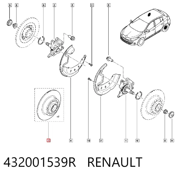 Тормозные диски 432001539R Renault (RVI)