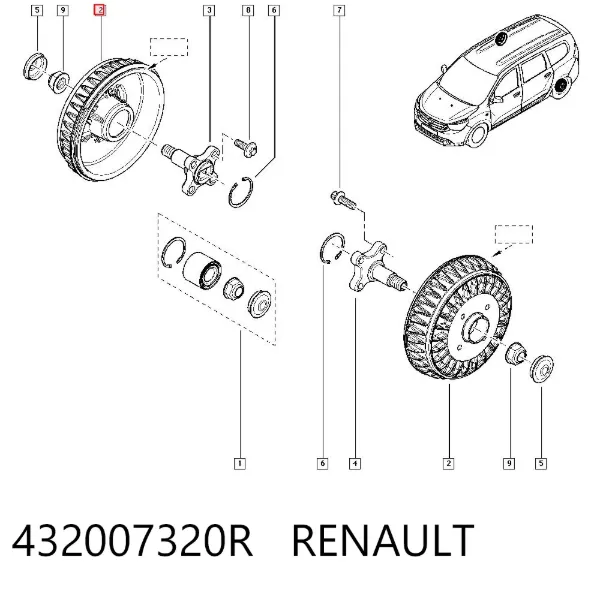 Тормозной барабан 432007320R Renault (RVI)