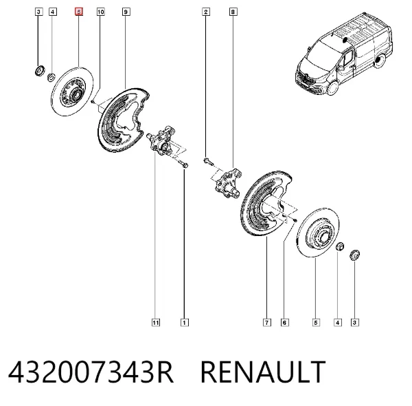 Тормозные диски 432007343R Renault (RVI)