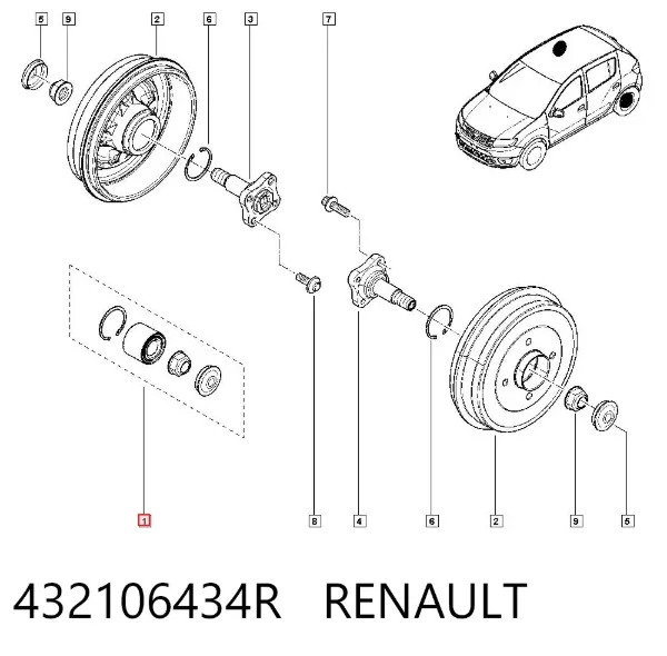 Подшипник задней ступицы 432106434R Renault (RVI)