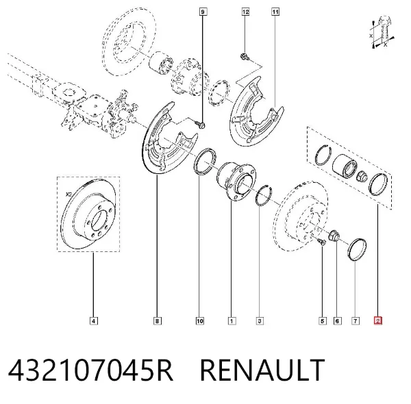 Подшипник задней ступицы 432107045R Renault (RVI)