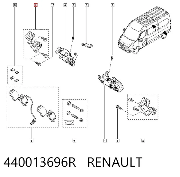 Скоба заднего суппорта 440013696R Renault (RVI)