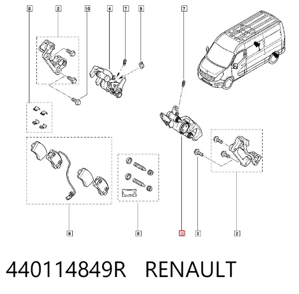 Суппорт задний левый 440114849R Renault (RVI)