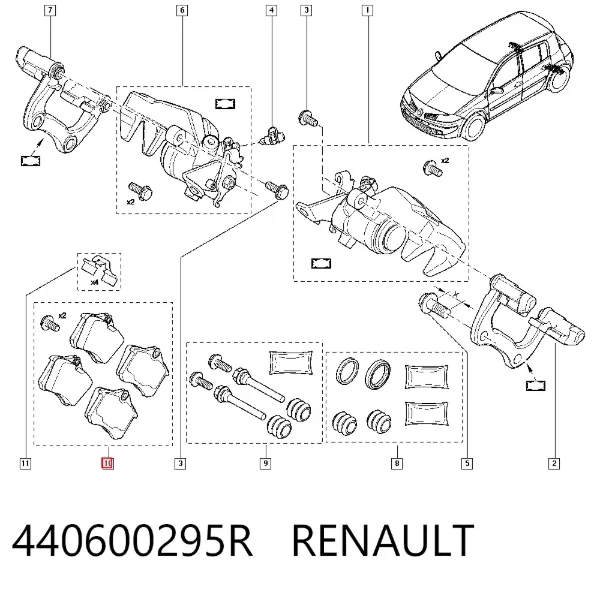 Задние тормозные колодки 440600295R Renault (RVI)