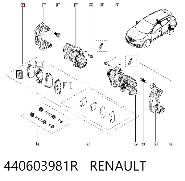 Задние тормозные колодки 440603981R Renault (RVI)