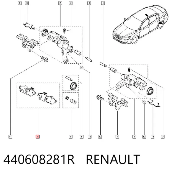 Задние тормозные колодки 440608281R Renault (RVI)