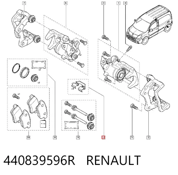 Комплект пружинок крепления дисковых колодок передних 440839596R Renault (RVI)