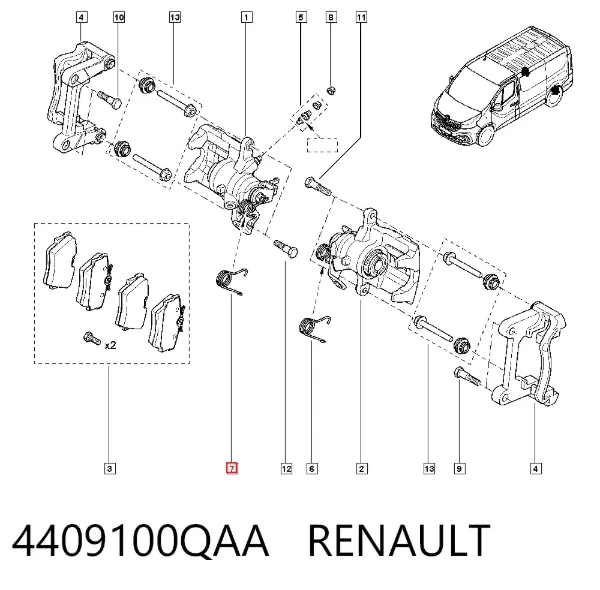 Ремкомплект суппорта 4409100QAA Renault (RVI)