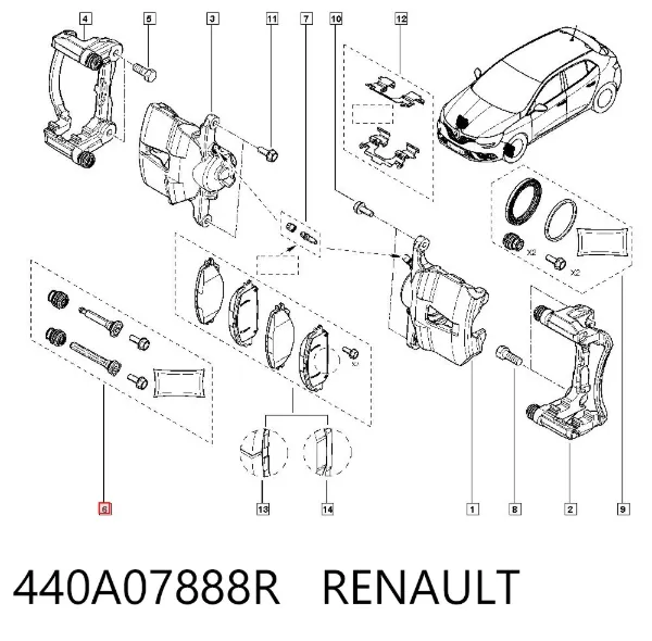 Ремкомплект суппорта 440A07888R Renault (RVI)