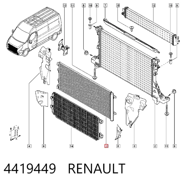 Радиатор кондиционера 4419449 Renault (RVI)