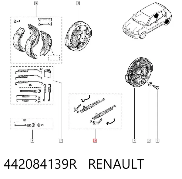 Ремкомплект ручника Renault Clio II