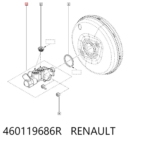 Главный тормозной цилиндр 460119686R Renault (RVI)
